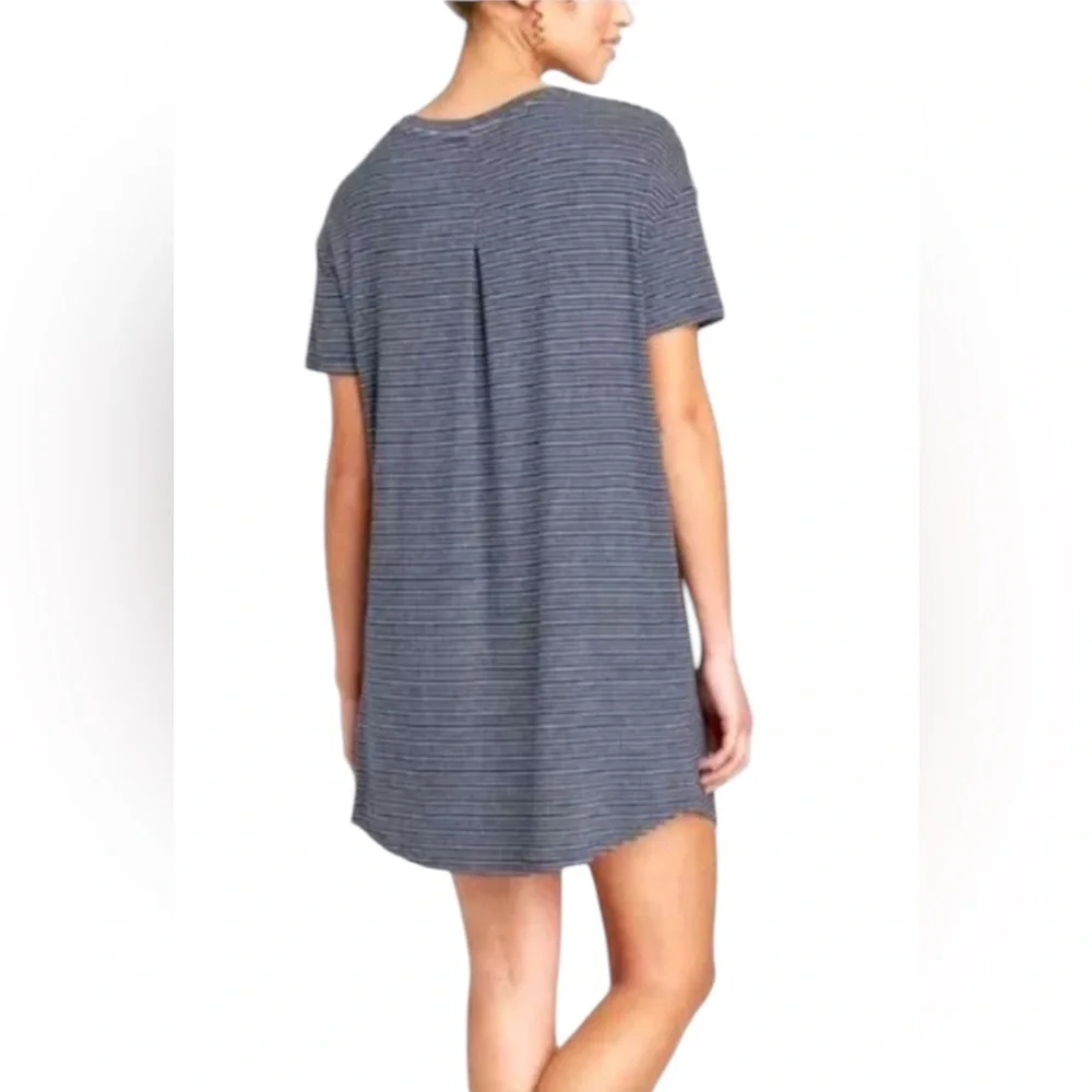 204. Crew Neck Striped Sleep Shirt - Picture 2 of 2